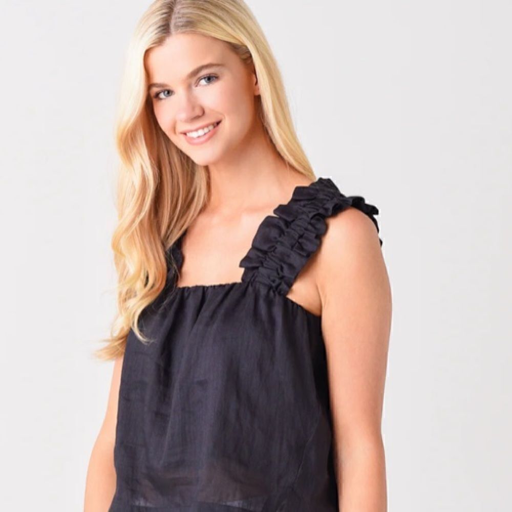 FRAME Women's Ruffle Strap Tank Top Small $268 - Picture 4 of 10